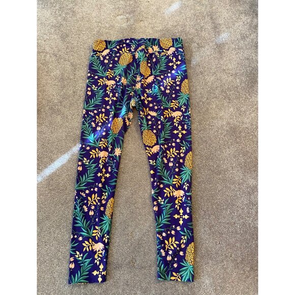 LuLaRoe Pineapple Tropical Print Leggings TC2 - Picture 2 of 8